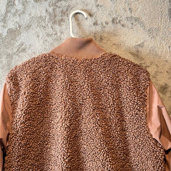 UpWest Pink Sherpa Bomber Jacket Size Large Pink Mauve - Picture 5 of 6